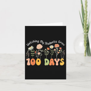 100 Tage wachsende Boho Blume Lehrer 100. Tag Karte