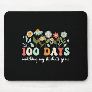 100 Tage wachsende Boho Blume Lehrer 100. Tag Mousepad