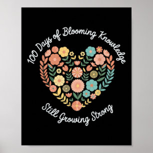 100 Tage wachsende Boho Blume Lehrer 100. Tag Poster