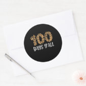 100 Tage Y'all Leopard School Lehrer Runder Aufkleber (Umschlag)