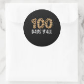 100 Tage Y'all Leopard School Lehrer Runder Aufkleber (Tasche)