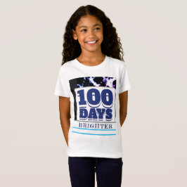 100. Tagesschule Lila Black Blue T-Shirt