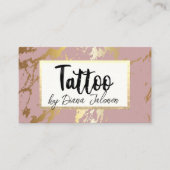 100 Tattoo Artist Termin Erinnerung Rose Marmor Visitenkarte (Vorderseite)