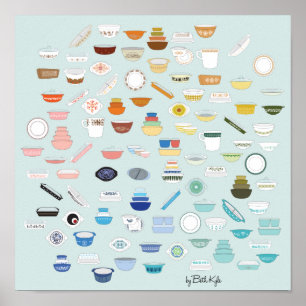 100 Teile Pyrex - Mint Poster