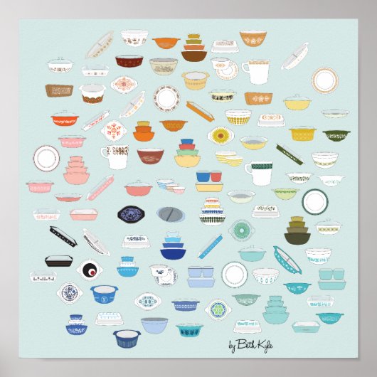 100 Teile Pyrex - Mint Poster (Vorne)