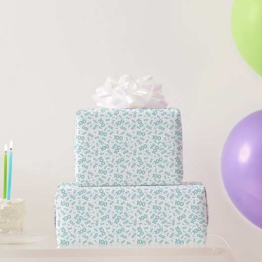 100. Tesl/Weißes Zufallszahlenmuster Klein Geschenkpapier (Partygeschenke)