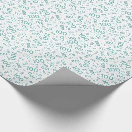 100. Tesl/Weißes Zufallszahlenmuster Klein Geschenkpapier (Ecke)