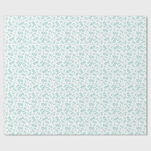 100. Tesl/Weißes Zufallszahlenmuster Klein Geschenkpapier (Flach)