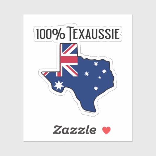 100% Texaussie Custom-Cut Vinyl Sticker (Blatt)