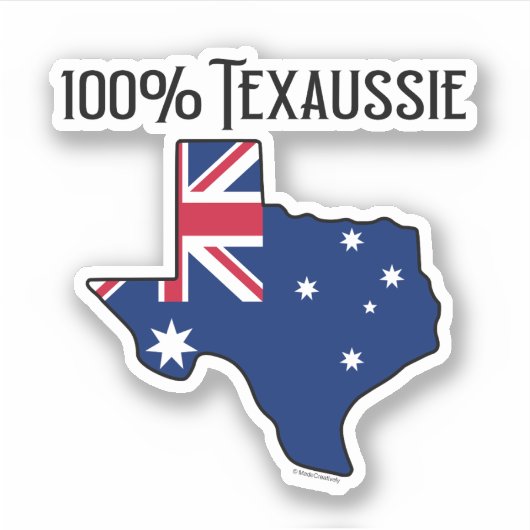 100% Texaussie Custom-Cut Vinyl Sticker (Vorderseite)