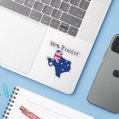 100% Texaussie Custom-Cut Vinyl Sticker (Laptop mit iPhone)