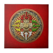 [100] Tibetischer Doppel Dorje Mandala Fliese (Vorderseite)