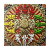 [100] Tibetischer Doppeldorje Mandala Fliese (Vorderseite)