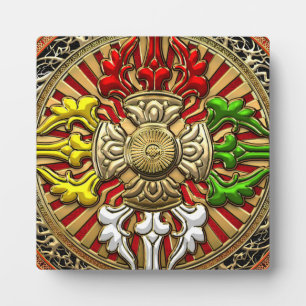 [100] Tibetischer Doppeldorje Mandala Fotoplatte