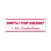 "100%! TOP GRADE!" + Instructor Name Rubber Briefm Permastempel (Design)