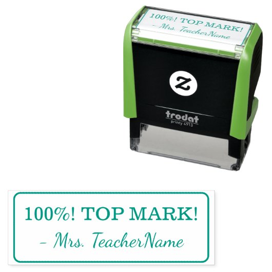 "100%! TOP MARK!" Tutor Rubber Briefmarke Permastempel (Beispiel)