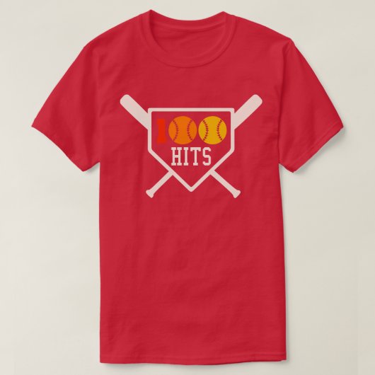100 Treffer Softball Baseball Coach High School So T-Shirt (Design vorne)