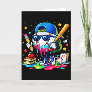 100 tropfende Schultage Baseball Eiscreme Jungen Karte