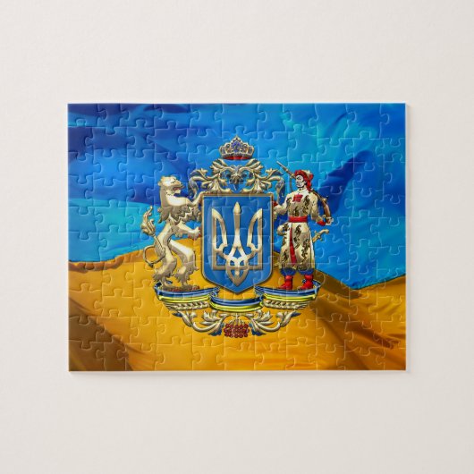 [100] Ukraine: Vorgeschlagenes größeres Wappen Puzzle (Horizontal)