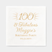 100 und fabelhafte 100. Geburtstagsparty Servietten Mit Folie (Vorderseite)