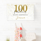 100 und fabelhafte Geburtstag Elegant Gold und Sch Banner (Insitu)