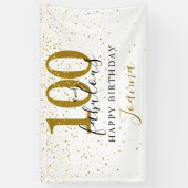 100 und fabelhafte Geburtstag Elegant Gold und Sch Banner (Vertikal)