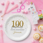 100 und fabelhafte Gold Black Birthday Party Pappteller (Party)