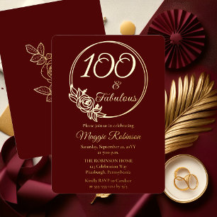100 und Fantastisch 100. Geburtstagsfeier gestempe Folieneinladung