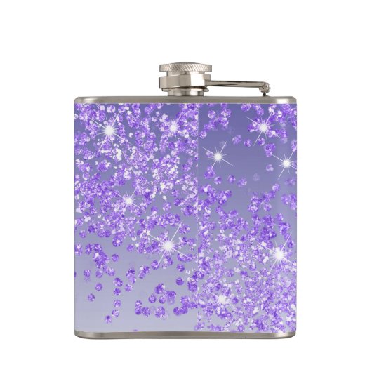 100. und Lila Glitzer- und Trinkangebot Flachmann (Rückseite)