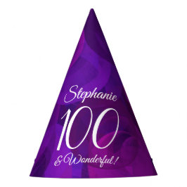 100 und wunderschöne Elegant Lila Geburtstag Partyhütchen