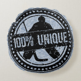100% Unique Hockey Goalie Round Pillow Rundes Kissen