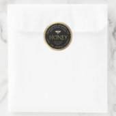 100% US Honey Hand Flaschen Rohschwarzes Gold w Bi Runder Aufkleber (Tasche)