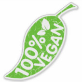 100 % Vegan, Aufkleber (Vorderseite)