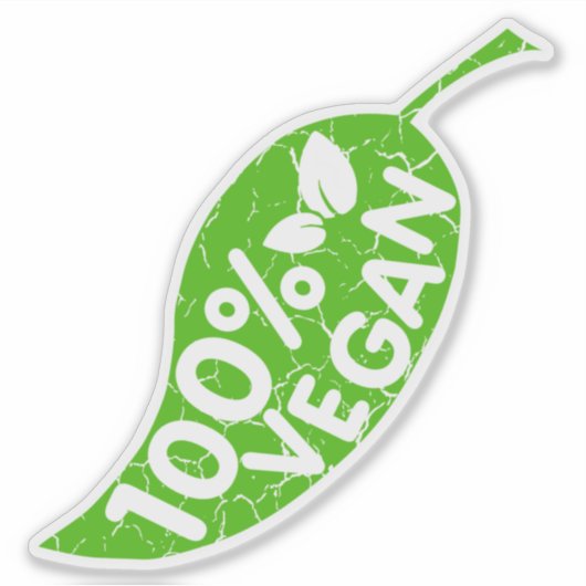 100 % Vegan, Aufkleber (Vorderseite)