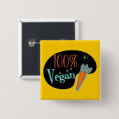 100 % Vegan Button (Vorne & Hinten)