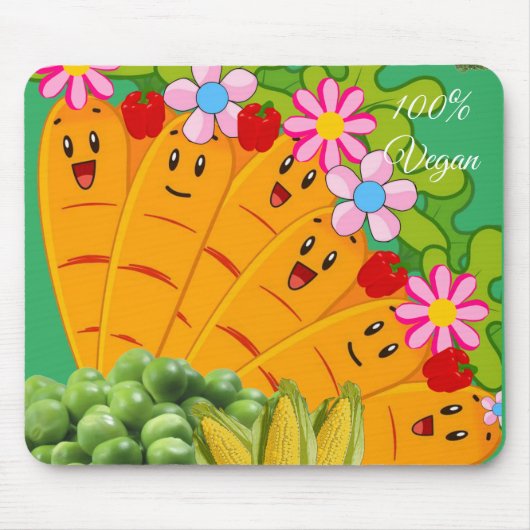 100% Vegan Karotten Erbsen Mouse Pad! Maus Pad Mousepad (Vorne)