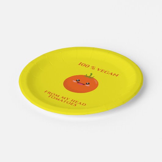 100 % Vegan Pappteller (Schrägansicht)