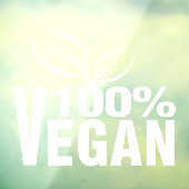 100 % Vegan, Pflanze, Fensteraufkleber (Blatt 3)