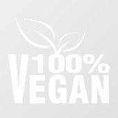 100 % Vegan, Pflanze, Fensteraufkleber (Blatt)