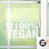 100 % Vegan, Pflanze, Fensteraufkleber (Zuhause)