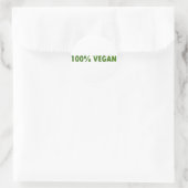 100 % Vegan Runder Aufkleber (Tasche)