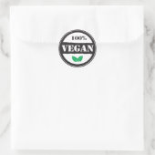 100 % VEGAN RUNDER AUFKLEBER (Tasche)