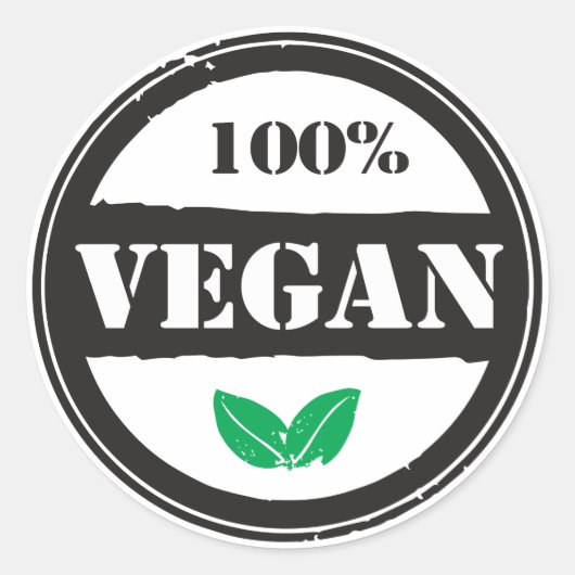 100 % VEGAN RUNDER AUFKLEBER (Vorderseite)