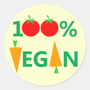 100% Vegan Witty Stickers für Vegetarier