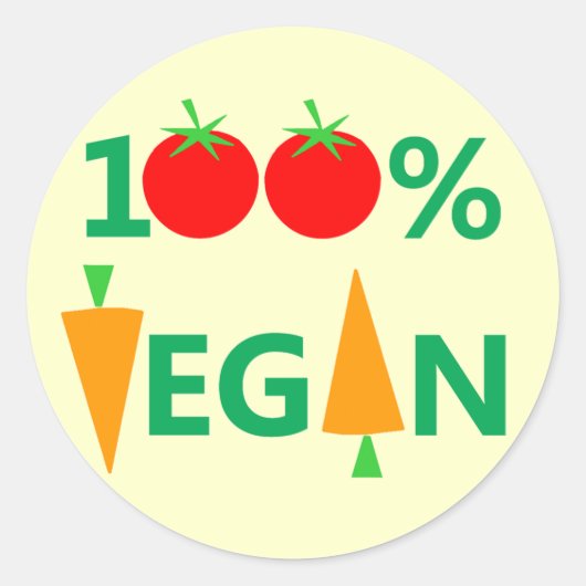 100% Vegan Witty Stickers für vegetarische Aktivis (Vorderseite)