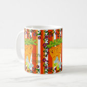 100% Vegane Karotten, Blütenorange Streifen Tasse (Vorderseite Links)