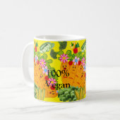 100% Vegane Karotten Erbsen Gelbe Tasse (Vorderseite Links)