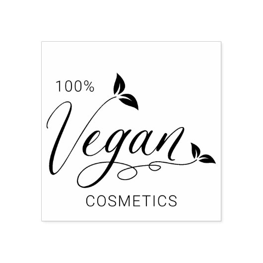 100 % vegane Kosmetika Kreatives Veganes Logo Gummistempel (Prägung)