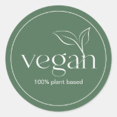 100 % Veganer Aufkleber (Vorderseite)