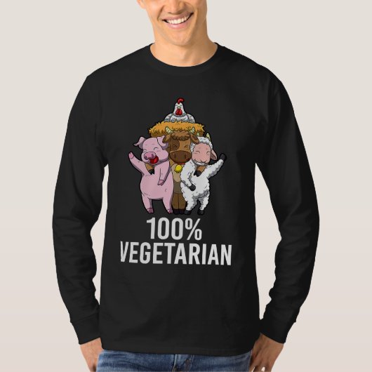 100 Vegetarian Veggie AF Veganes Statement Mens Wo T-Shirt (Vorderseite)